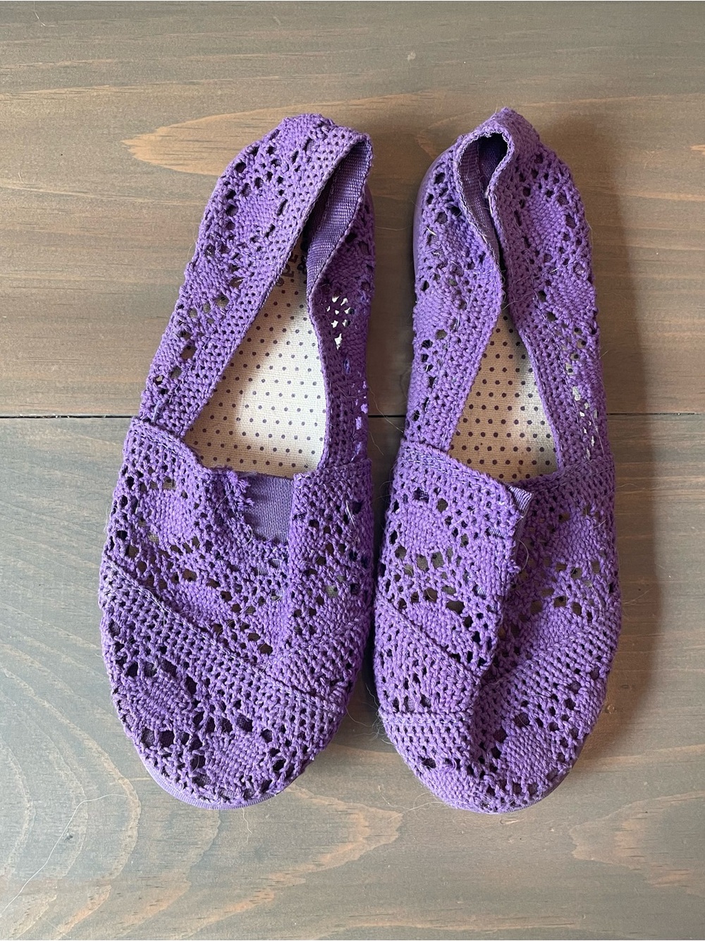 Mudd Crochet Slip-On Flats - Purple